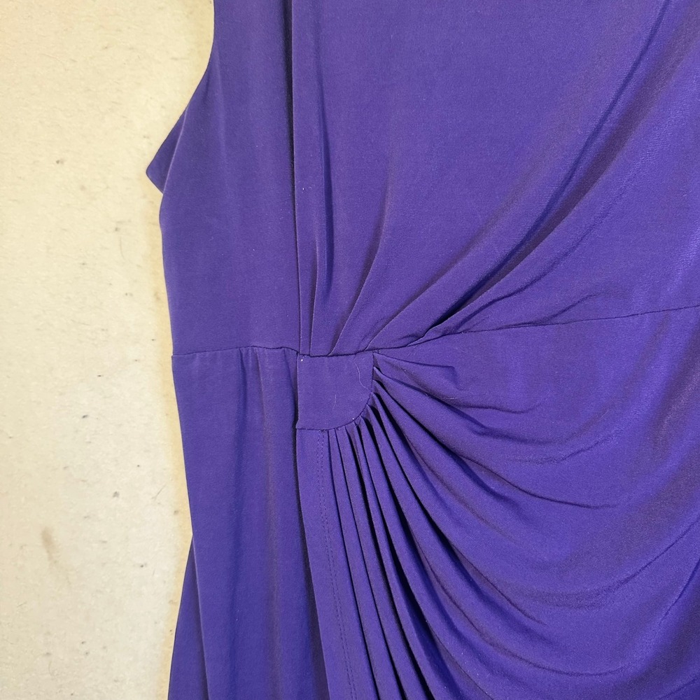 Connected Woman Purple Draped Sheath Dress Plus Size 24W Sleeveless Cocktail - Picture 2 of 5